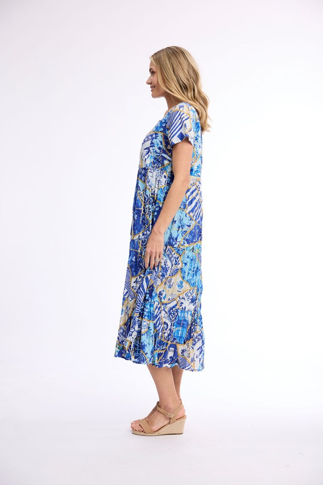 Load image into Gallery viewer, Orientique Womens 50yrs Oriental Dress Midi Square Neckline

