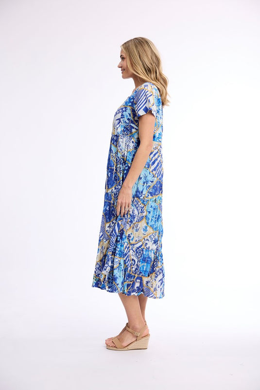 Orientique Womens 50yrs Oriental Dress Midi Square Neckline