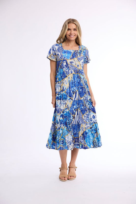 Orientique Womens 50yrs Oriental Dress Midi Square Neckline