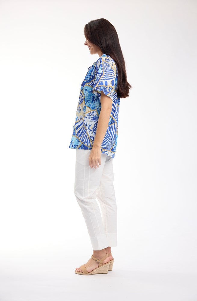 Load image into Gallery viewer, Orientique Womens 50yrs Oriental Top Frill Neckline
