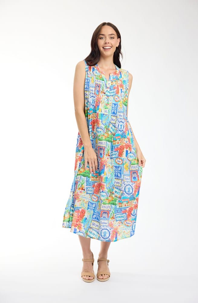 Load image into Gallery viewer, Orientique Womens 50yrs Travel Dress Maxi Pleated
