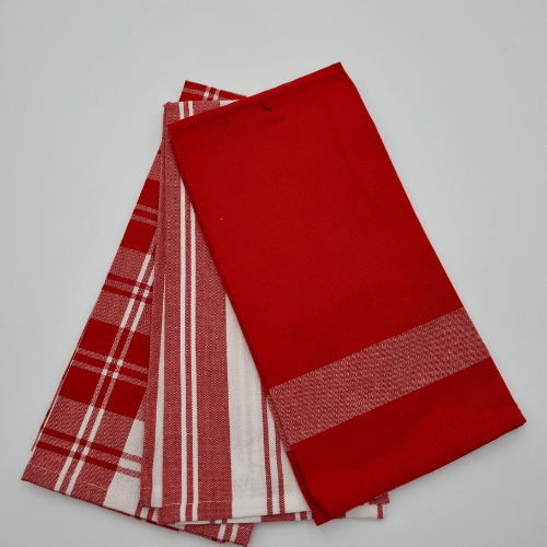 Load image into Gallery viewer, Rans Madrid Stripe Tea Towel Pack of 3 - Red
