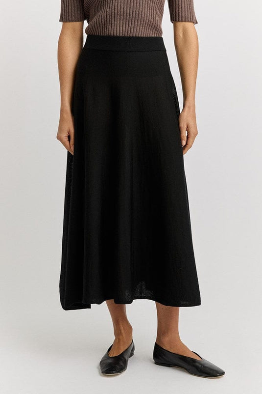 Toorallie Womens A-Line Knit Midi Skirt