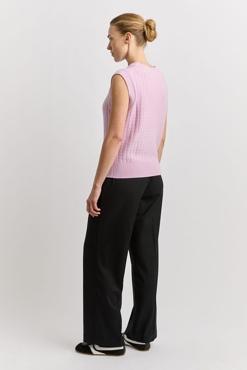 Load image into Gallery viewer, Toorallie Womens Grid Knit Vest - Powder Pink

