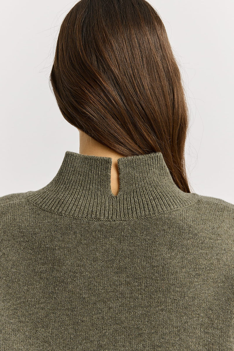 Load image into Gallery viewer, Toorallie Womens Split Neck Funnel - Kale
