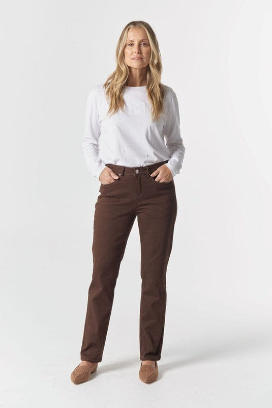 Goondiwindi Cotton Womens 5 Pocket Jean - Chocolate