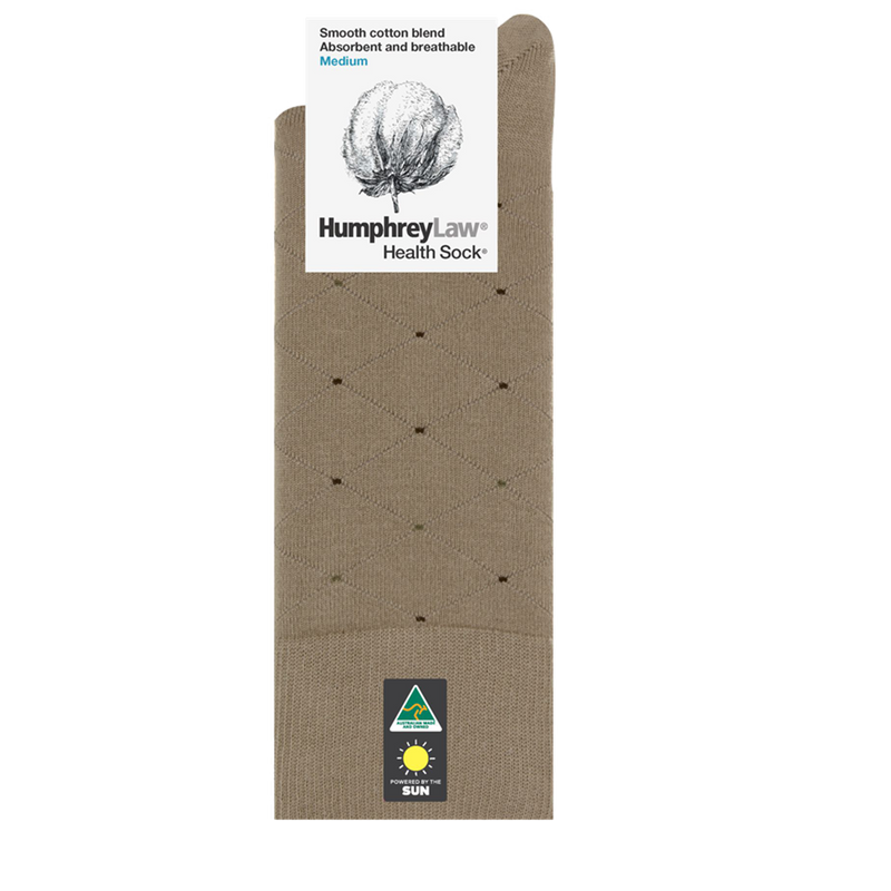 Load image into Gallery viewer, Humphrey Law Mens 85% Mercerised Cotton Net Diamond Patterned Health Sock
