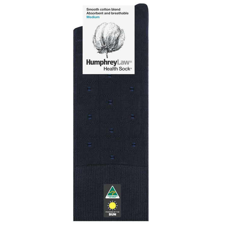 Load image into Gallery viewer, Humphrey Law Mens 85% Mercerised Cotton Check Spot Patterned Health Sock
