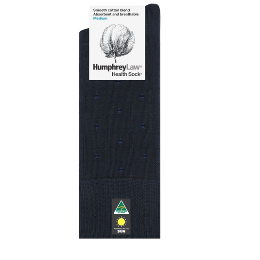 Humphrey Law Mens 85% Mercerised Cotton Check Spot Patterned Health Sock