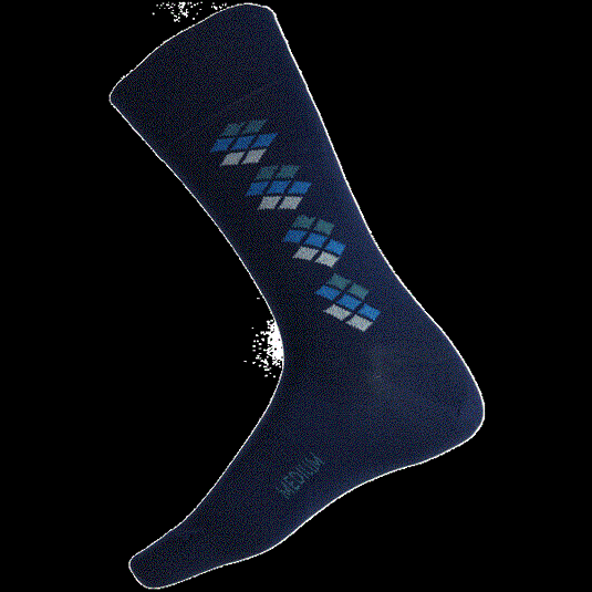 Humphrey Law Mens 85% Mercerised Cotton Mulit Diamond Patterned Health Sock