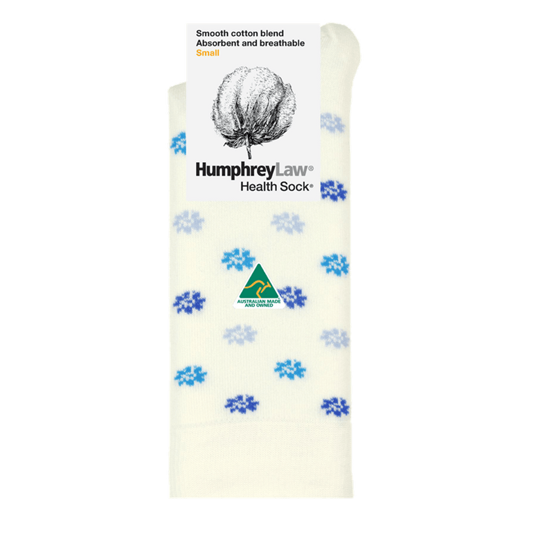 Load image into Gallery viewer, Humphrey Law Womens Mercerised Cotton Patterned Health Sock - Daisy
