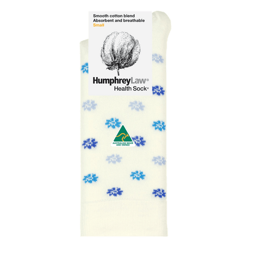 Humphrey Law Womens Mercerised Cotton Patterned Health Sock - Daisy