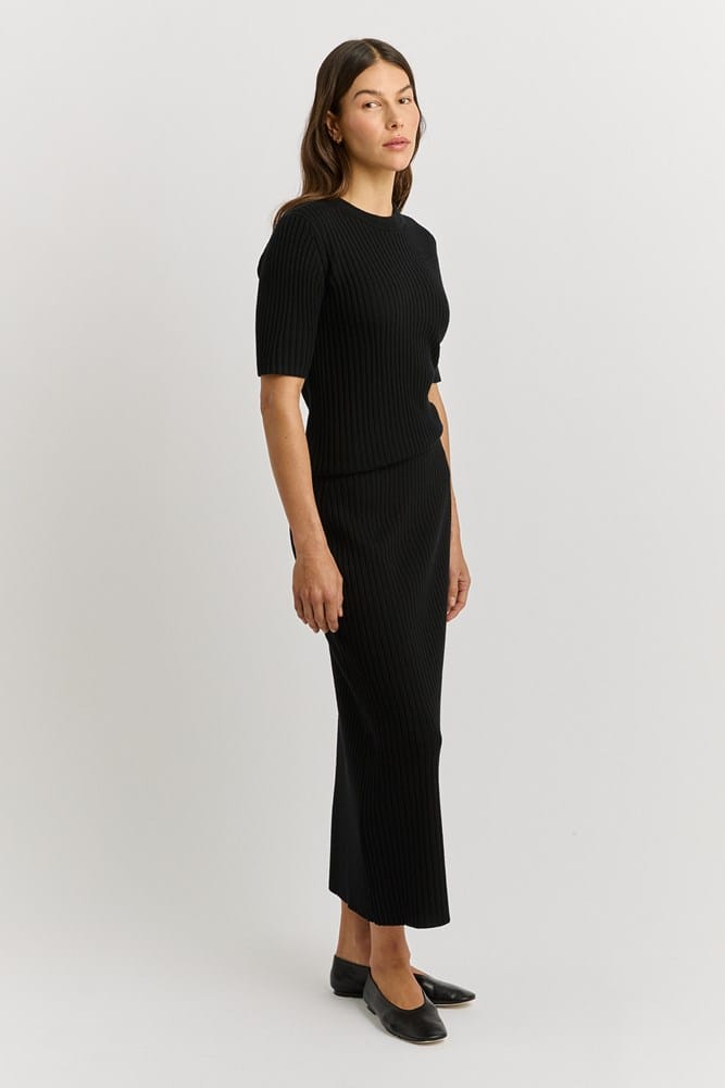 Load image into Gallery viewer, Toorallie Womens Rib Knit Skirt - Black
