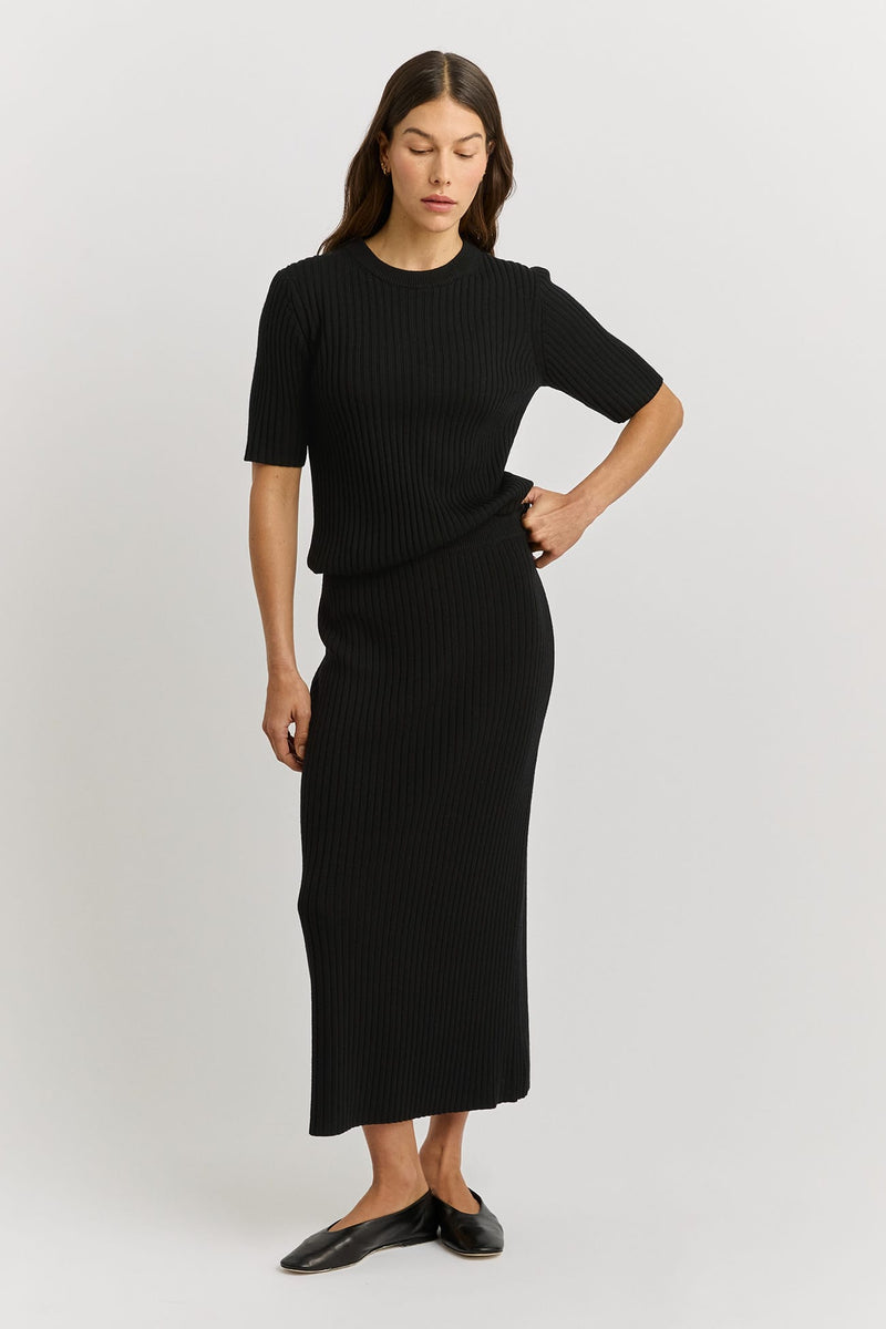 Load image into Gallery viewer, Toorallie Womens Rib Knit Skirt - Black
