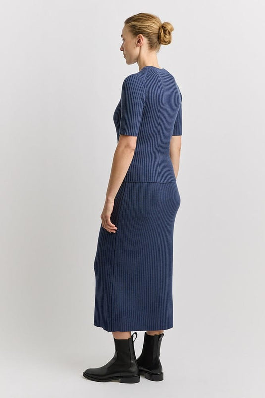 Toorallie Womens Rib Knit Skirt - Galaxy