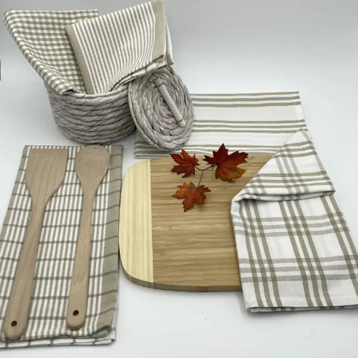 Load image into Gallery viewer, Rans Milan Tea Towel Pack of 5 - Taupe
