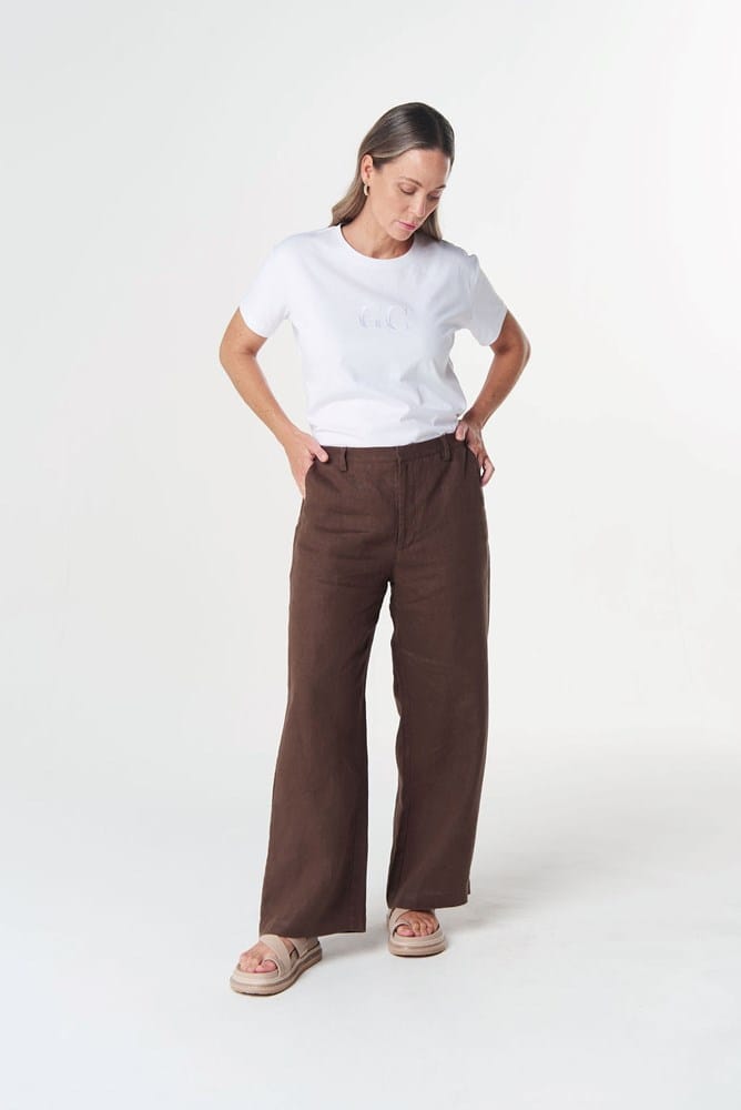 Load image into Gallery viewer, Goondiwindi Cotton Easy Linen Cotton Pant - Coconut Brown
