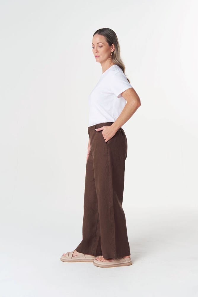 Load image into Gallery viewer, Goondiwindi Cotton Easy Linen Cotton Pant - Coconut Brown
