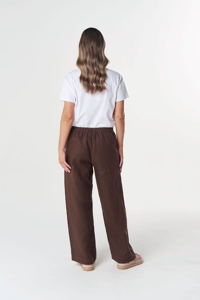 Load image into Gallery viewer, Goondiwindi Cotton Easy Linen Cotton Pant - Coconut Brown
