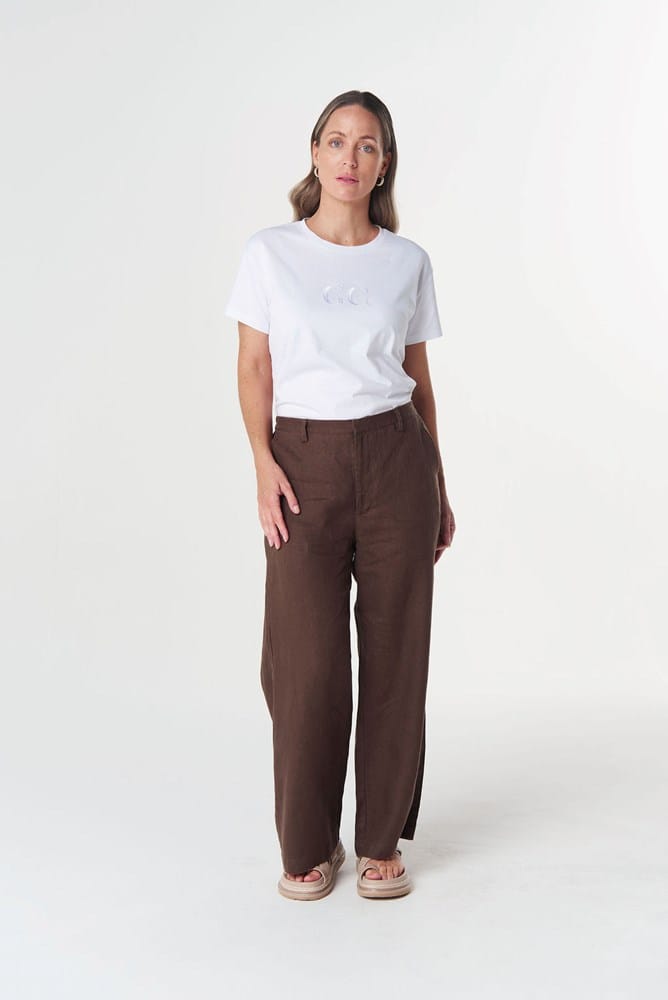 Load image into Gallery viewer, Goondiwindi Cotton Easy Linen Cotton Pant - Coconut Brown
