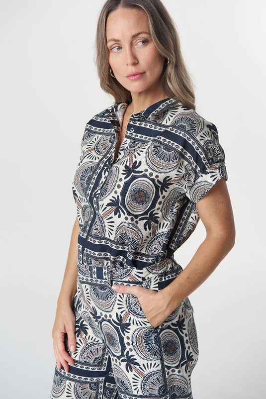 Goondiwindi Cotton Easy Linen Cotton Pant - Desert Palm Print