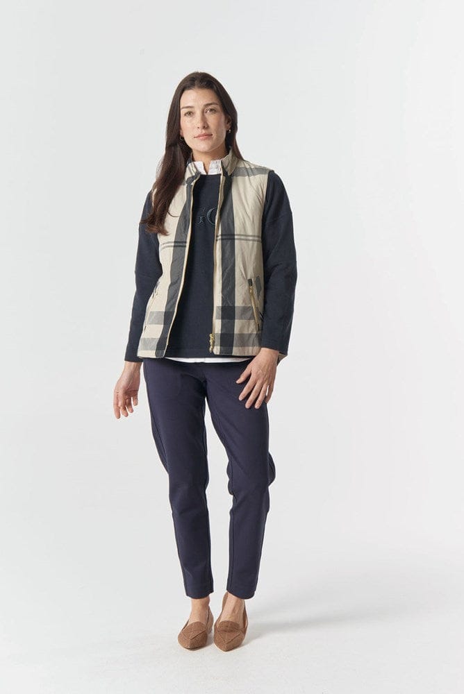 Goondiwindi Cotton Quilted Vest - Birch Check – Hannas