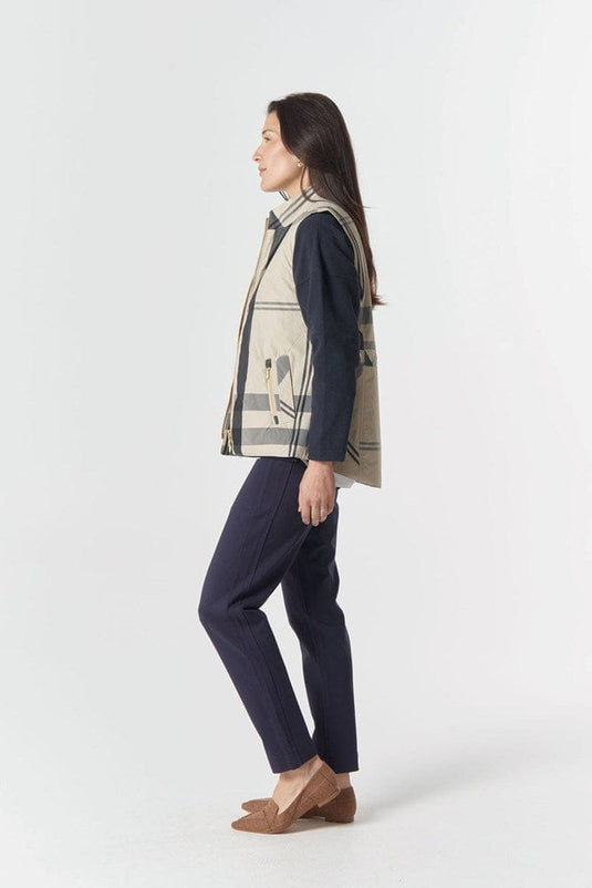 Goondiwindi Cotton Quilted Vest - Birch Check