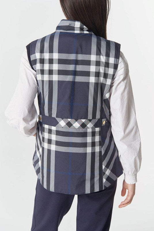 Goondiwindi Cotton Quilted Vest - Navy Check