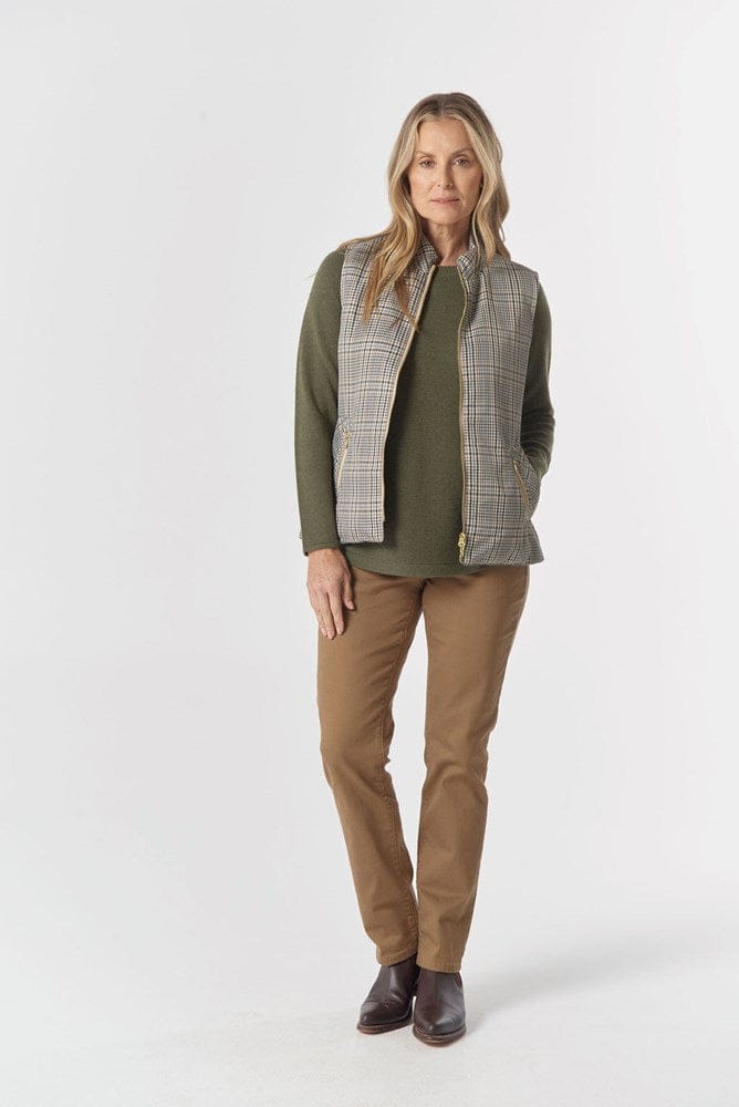 Load image into Gallery viewer, Goondiwindi Cotton Quilted Vest - Travertine Micro Check
