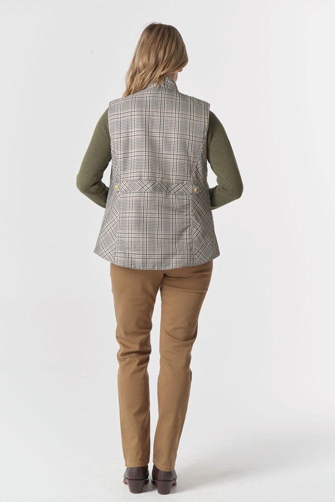 Load image into Gallery viewer, Goondiwindi Cotton Quilted Vest - Travertine Micro Check
