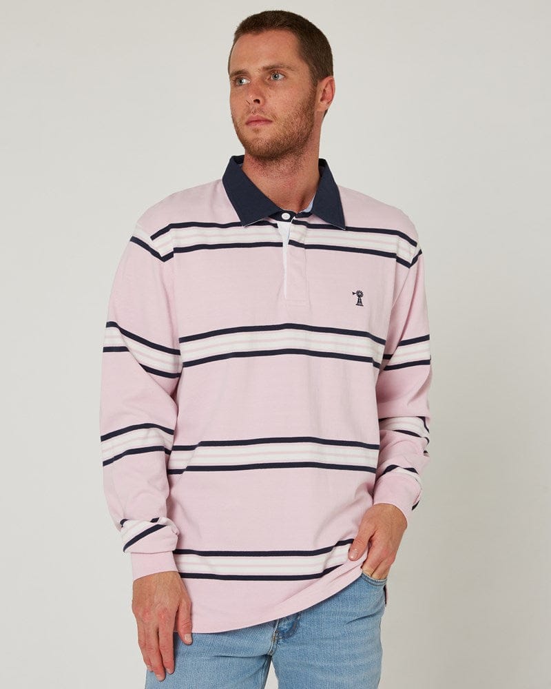 Load image into Gallery viewer, Pilbara Mens Rugby Jersey - Pirouette/Navy/White
