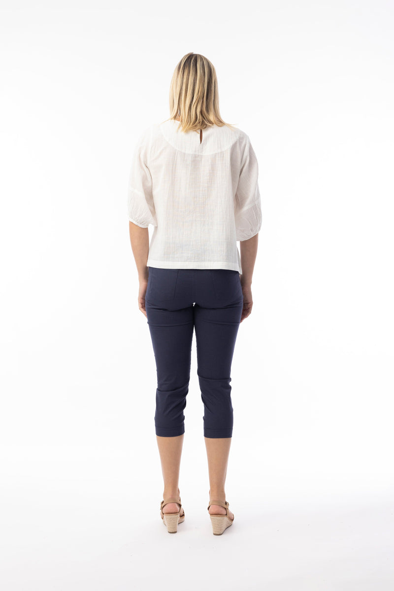 Load image into Gallery viewer, Orientique Womens Bangalene Pant Capri - Navy
