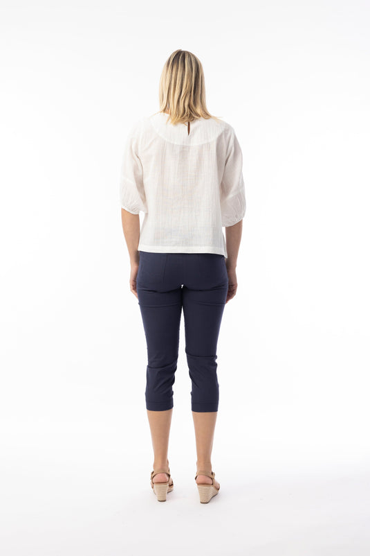 Orientique Womens Bangalene Pant Capri - Navy