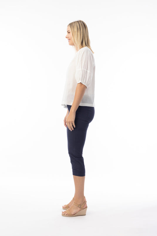 Orientique Womens Bangalene Pant Capri - Navy