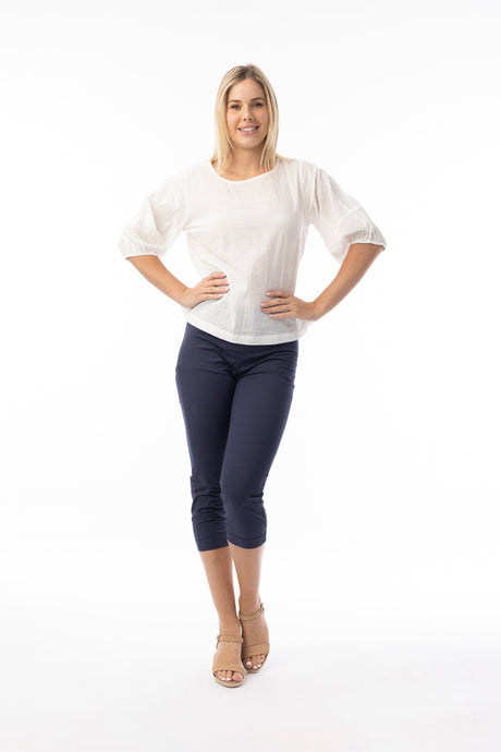 Orientique Womens Bangalene Pant Capri - Navy