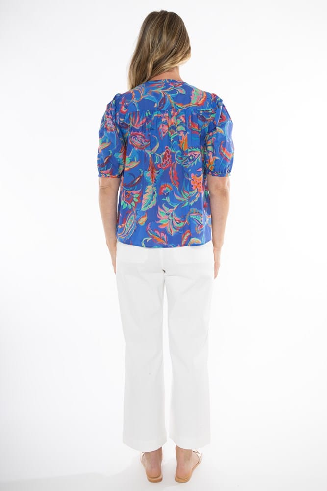 Load image into Gallery viewer, Jump Womens Cobalt Flora Top
