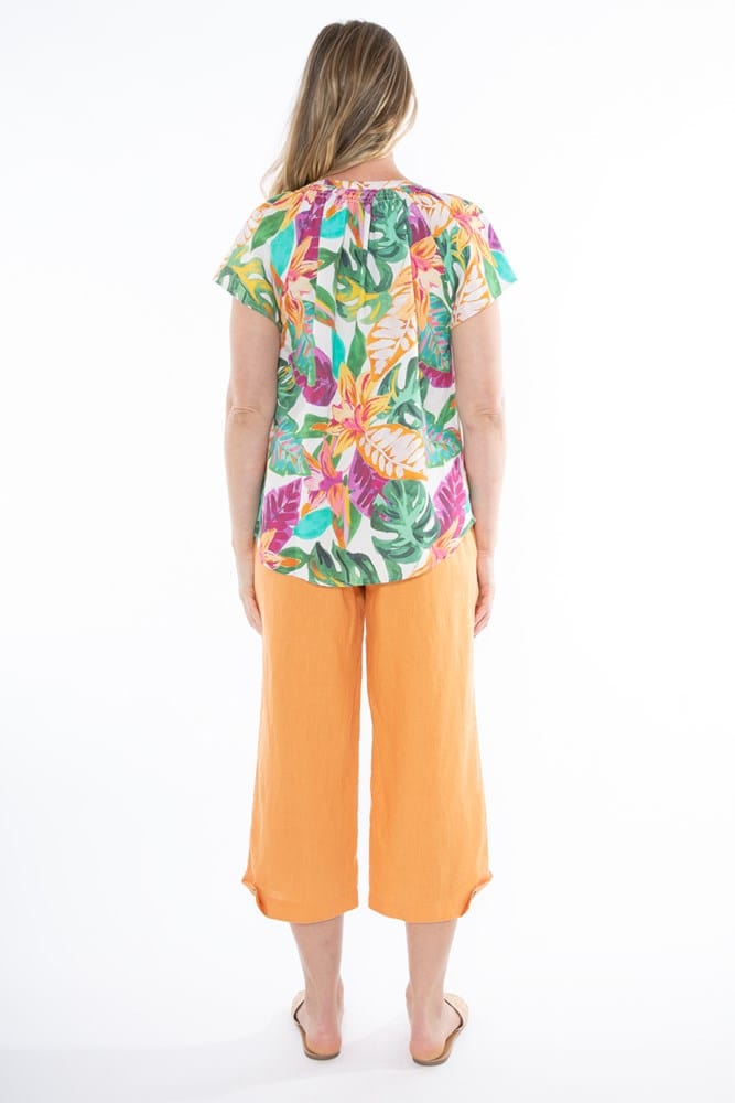 Load image into Gallery viewer, Jump Womens Tropicana Shirred Top
