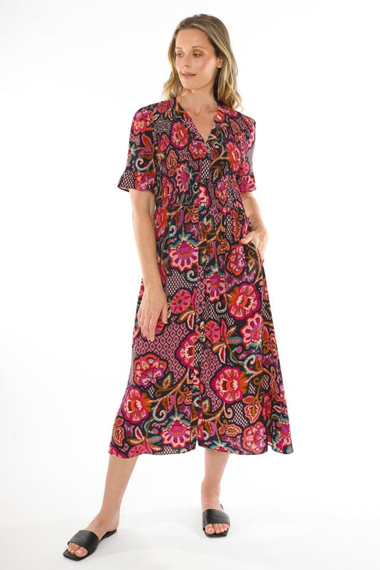 jump Womens Vibrant Tapestry Dress