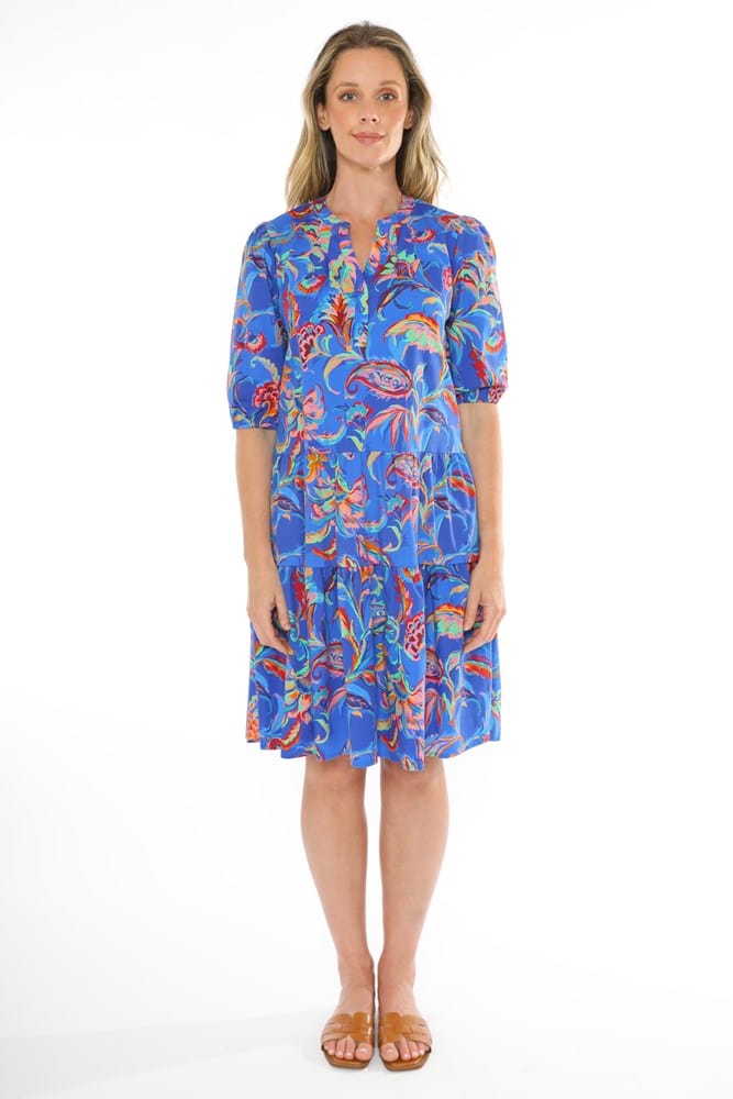 Load image into Gallery viewer, Jump Womens Cobalt Flora Dress
