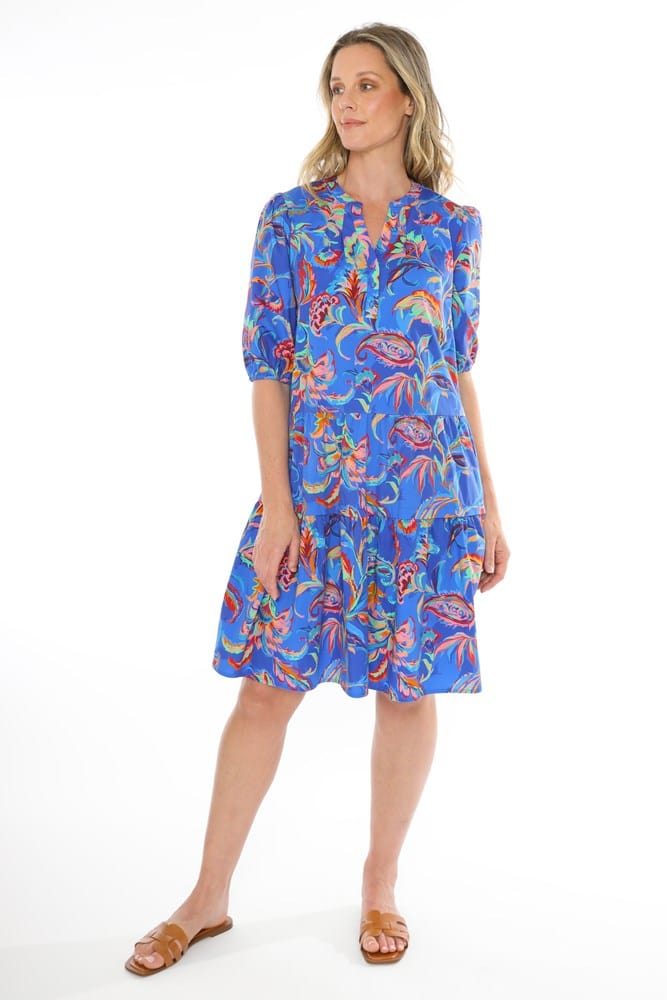 Load image into Gallery viewer, Jump Womens Cobalt Flora Dress
