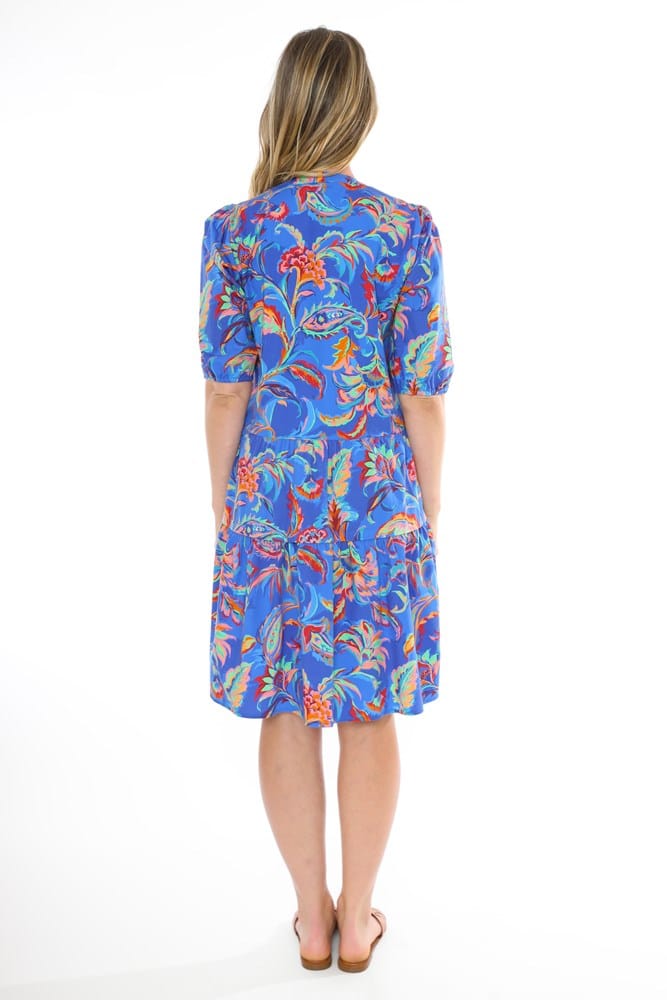 Load image into Gallery viewer, Jump Womens Cobalt Flora Dress
