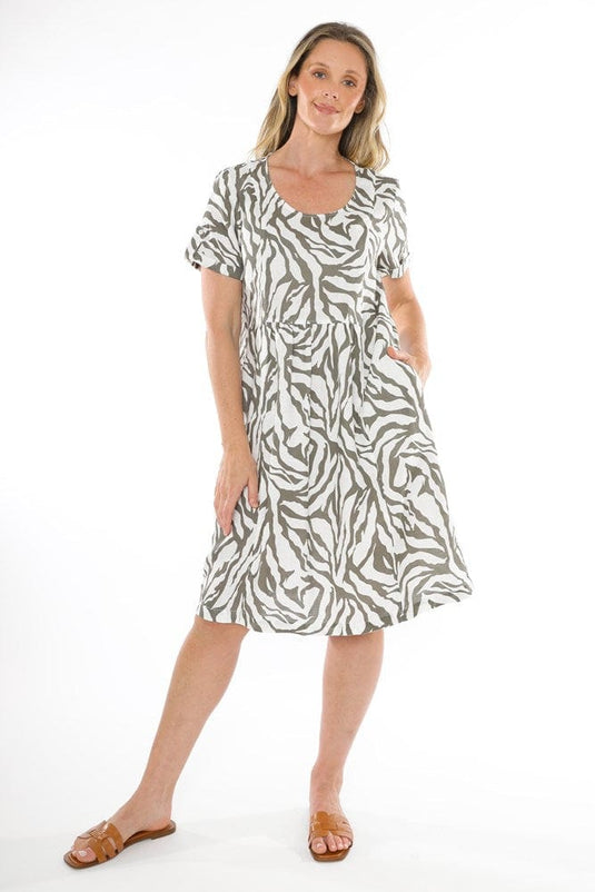 Jump Womens Zebra Pattern Dress