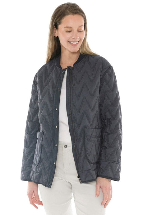 Jump Womens Contrast Zig Zag Quilted Jacket