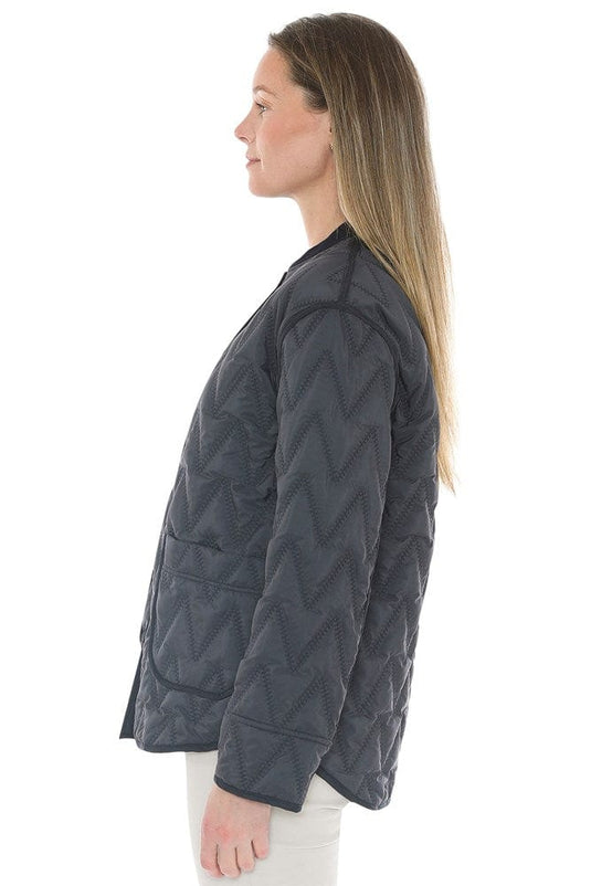 Jump Womens Contrast Zig Zag Quilted Jacket