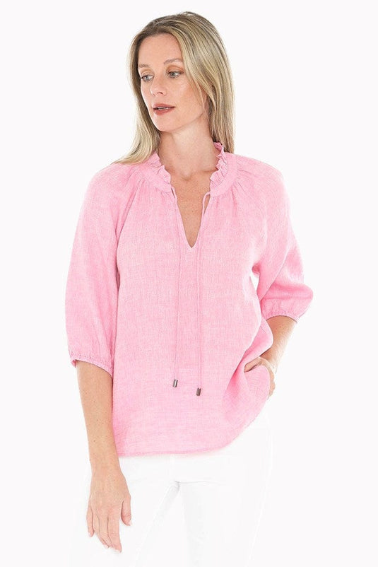 Jump Womens Ruffle Neck Top