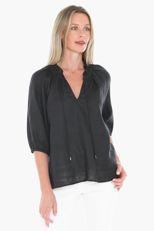 Jump Womens Ruffle Neck Top