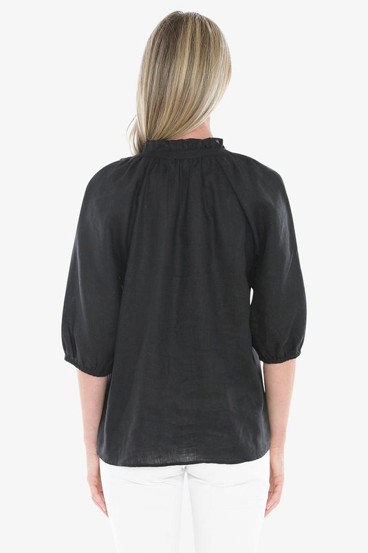 Jump Womens Ruffle Neck Top