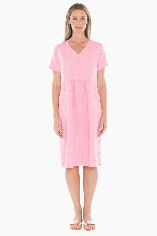 Jump Womens Side Button Dress - Flamingo