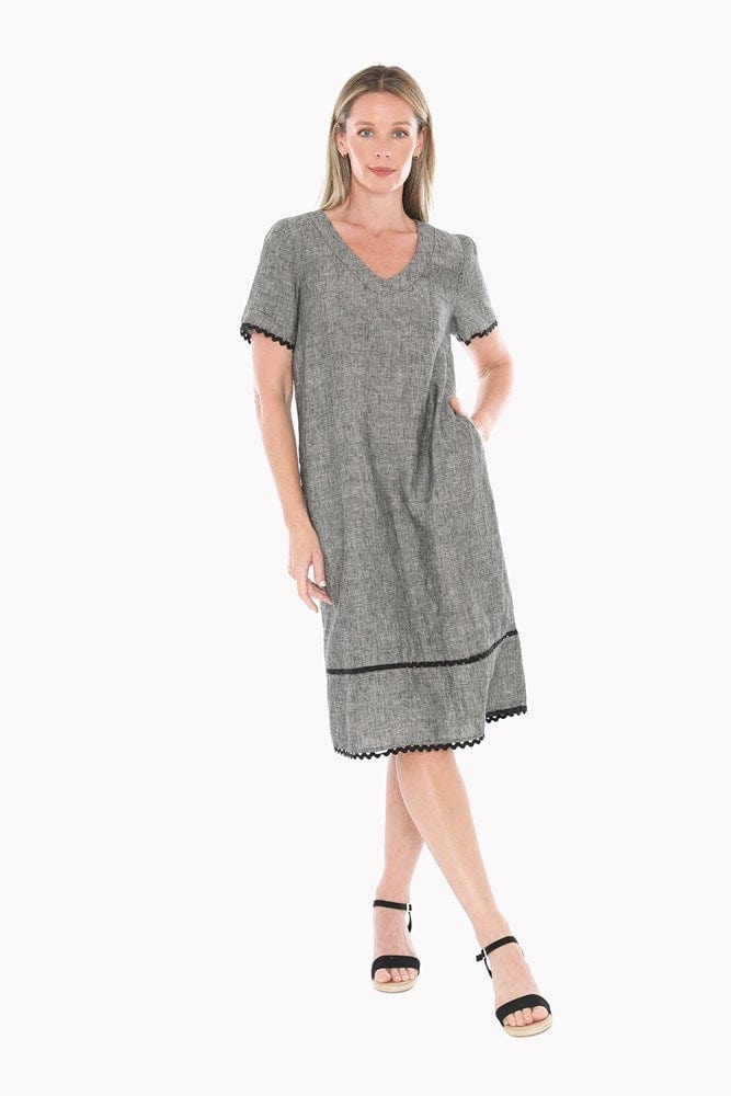 Load image into Gallery viewer, Jump Womens Ric Rac Short Sleeve Shift Dress

