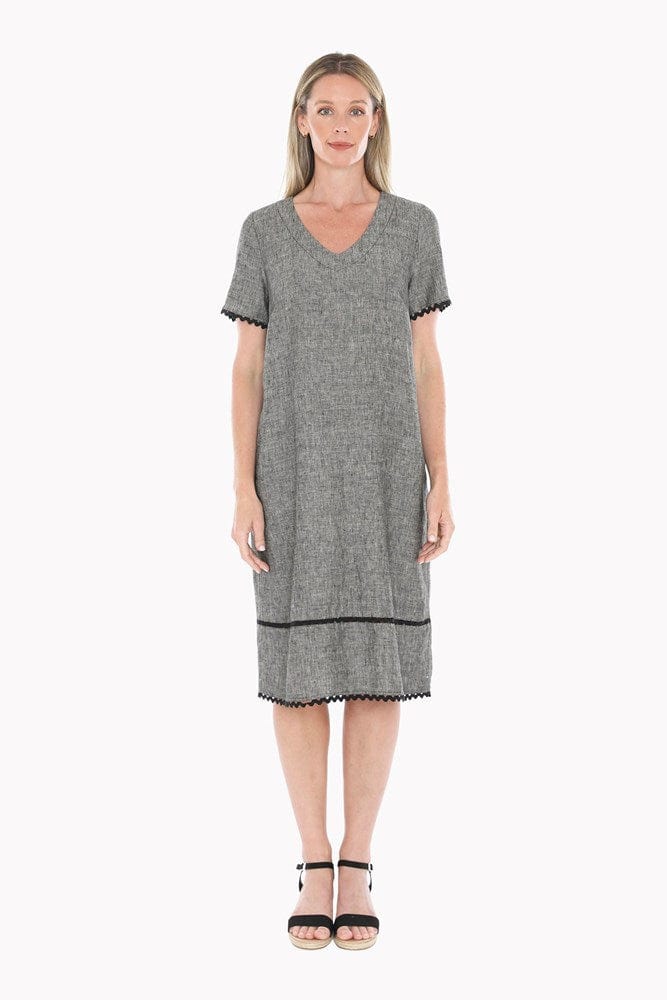 Load image into Gallery viewer, Jump Womens Ric Rac Short Sleeve Shift Dress
